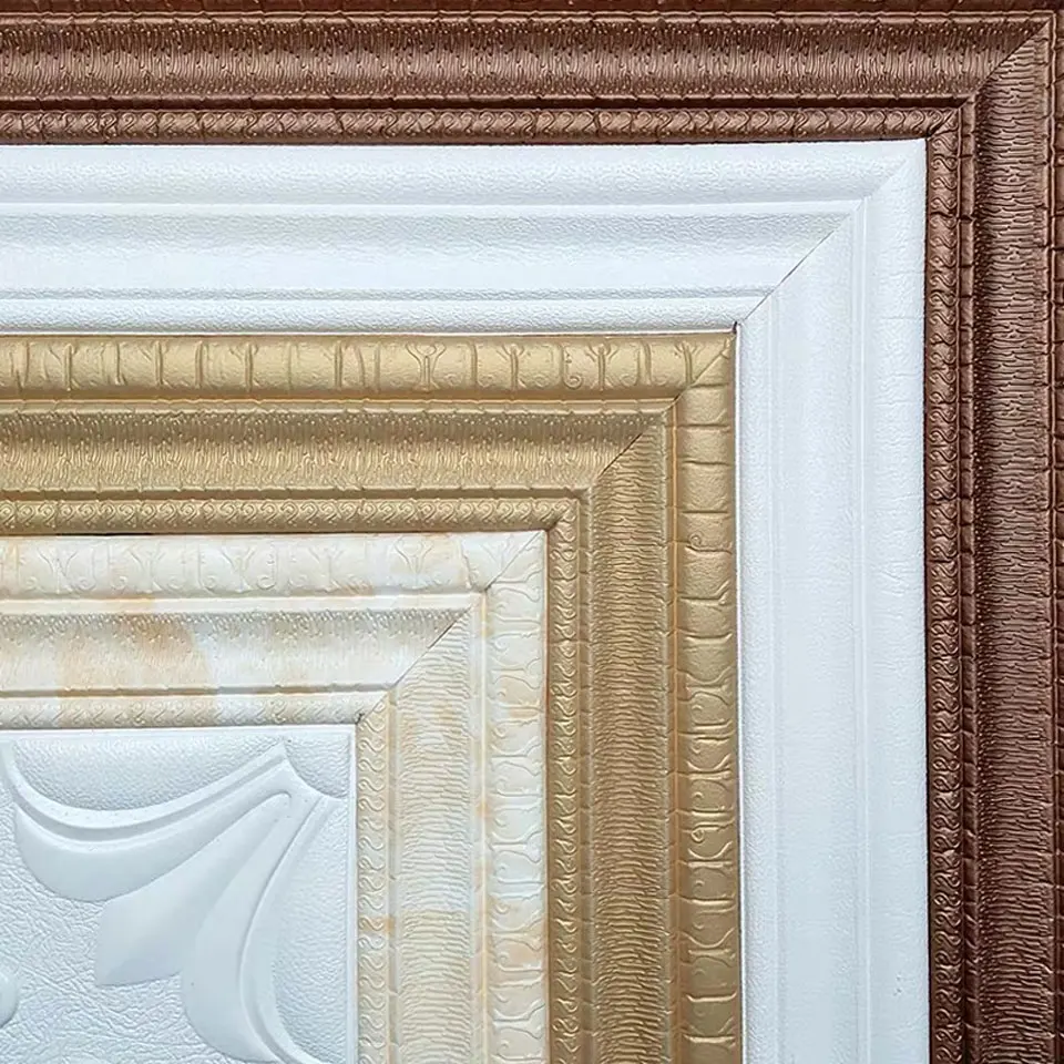 

3D Self-adhesive Waist Line Wall Sticker Foam Baseboard Waterproof Marble border living room kids room home Decor For Walls