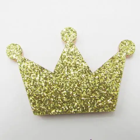 60шт/лот 3.5x2.5см Аппликации в форме короны с блестками и глянцем на заколках для детских аксессуаров BB-клипов.