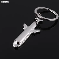 new fashion key chain boeing aircraft plane shaped metal keychain car key ring jewelry for man women key holder gift 17146