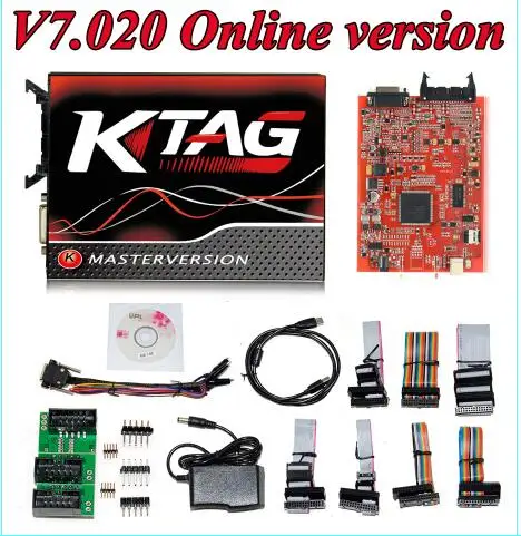 Red board KTAG Ktag V7.020 безлимитный маркер K-tag V2.23 K Tag V7.020 ECU чип набор для настройки поддержка онлайн K-Tag ECU Программатор ЭБУ инструмент - Цвет: Red board KTAG