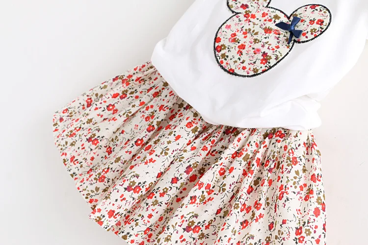 2 шт. Disney платье принцессы Одежда с мышкой Минни комплект детской Комплект одежды