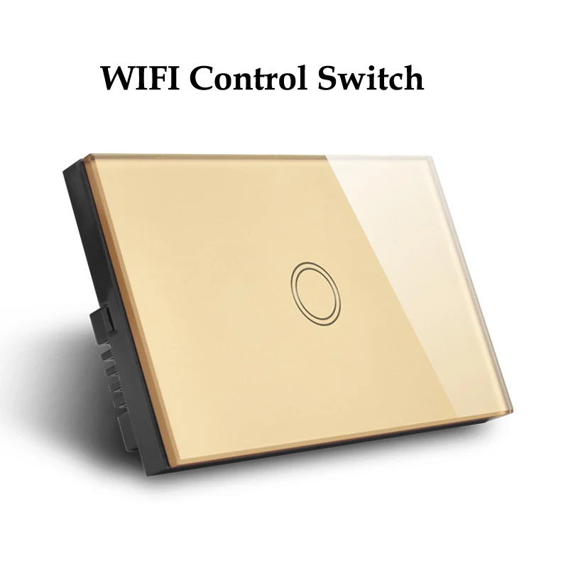 ASEER, AU/US 1 банда WiFi сенсорный настенный выключатель света панель 600 Вт, 110-240 в беспроводной настенный выключатель, совместимый с Alexa и Google Assistant - Цвет: Gold WIFI Switch