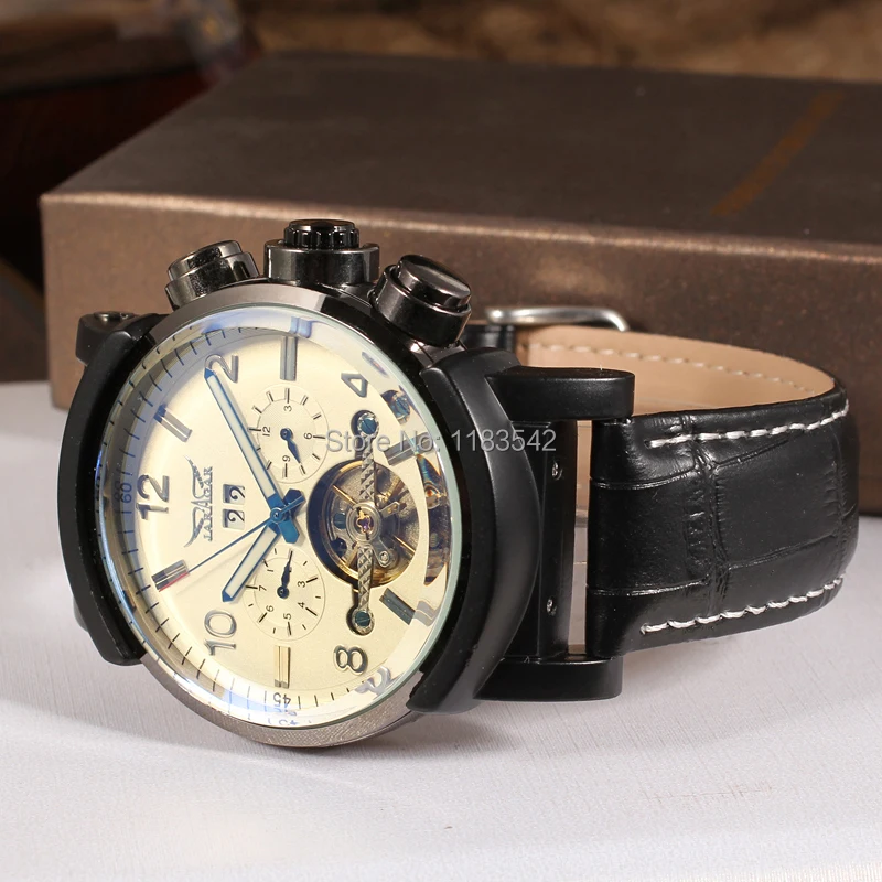 Jargar новые автоматические мужские модные наручные часы с турбийоном из металла