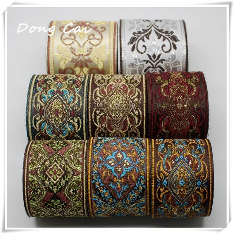 

10 yards/lot High Quality Retro 4.5cm 6cm Wide Embroidered Webbing Woven Ribbon DIY Decorating Accessories National Wind Lace