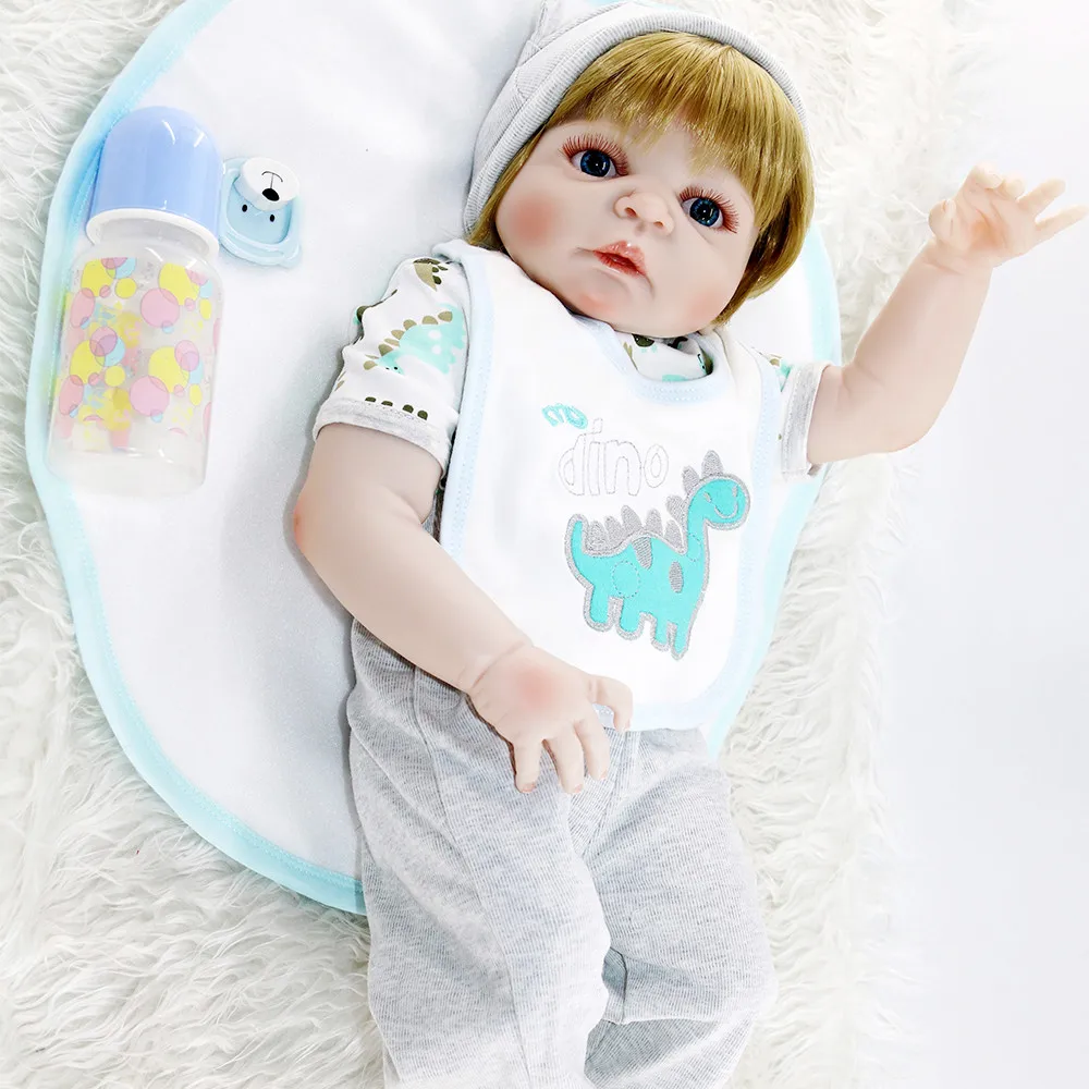 Горячая Распродажа куклы Reborn boy 23 &quot57 см полностью силиконовые reborn baby парик из