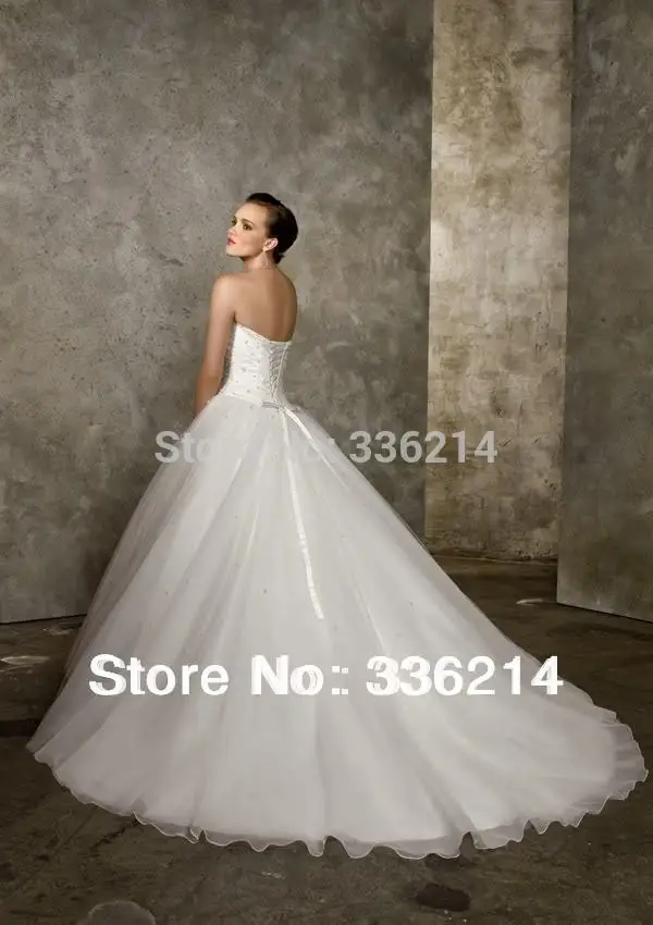 2013 New Arrival Fashion Formal Sweetheart Organza Beads Princess Wedding Dresses Bridal Gown Chapel Train | Свадьбы и торжества