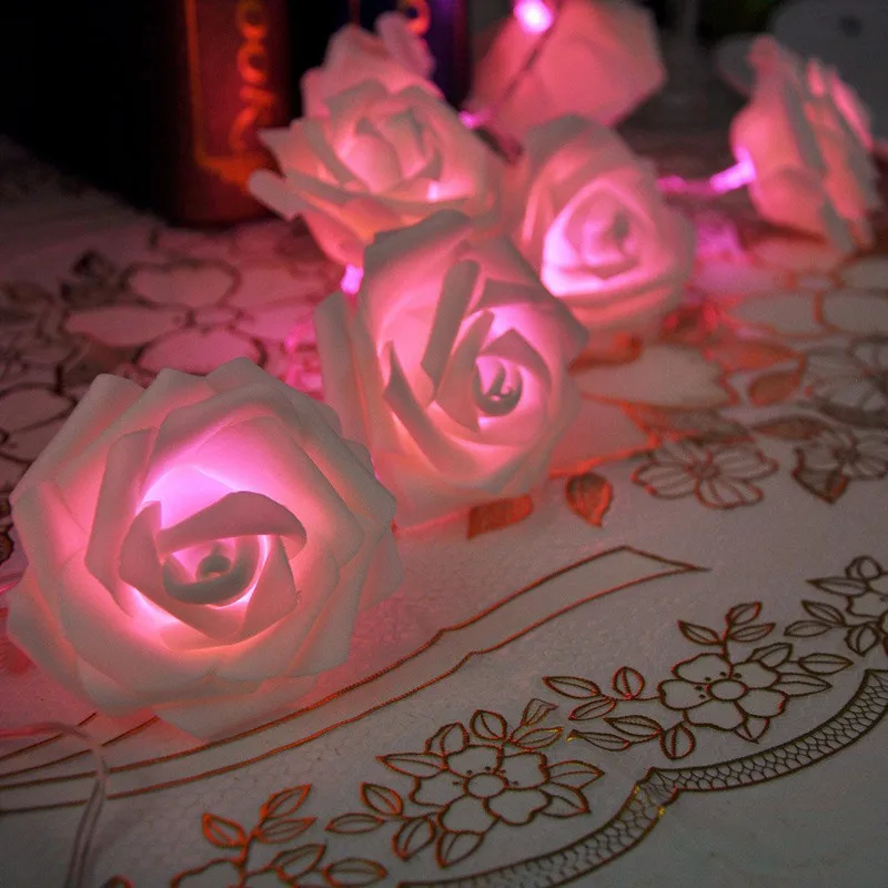 

4M 40 LED Rose Light String Battery Power Valentine's Day Fairy Garland String Christmas Wedding Party Decoration Lighting