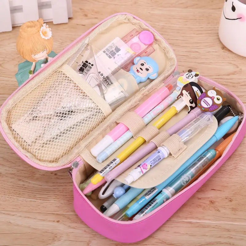 Многоразовый косметический чехол с большой вместительностью для карандашей и различных предметов из PU-кожи с бесплатной доставкой.