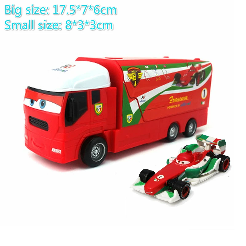 Disney Pixar Cars 2 3 Jackson Storm Truck Mack Uncle Toys Lightning McQueen 1:55 литой модельный автомобиль игрушка детский подарок на день рождения - Цвет: F1 Truck with car