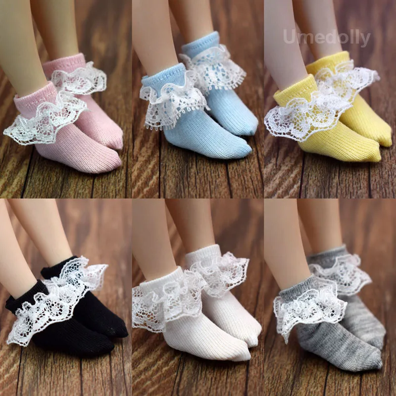 Новинка 1 пара коротких носков Blyth Doll подходящих для Licca Azone Redberry Momoko Barbies кружевные