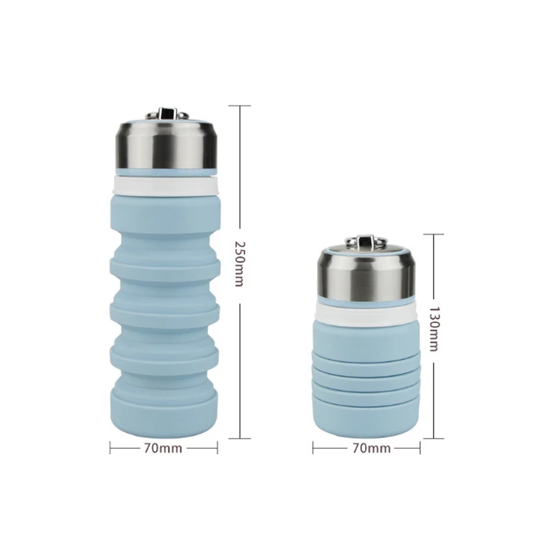 Дорожная стеклянная бутылка для воды удобная складная телескопический
