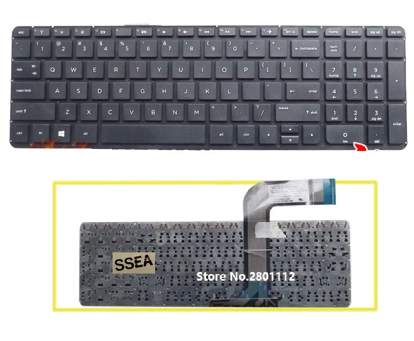 

Новая черная клавиатура SSEA для ноутбука HP Pavilion 15-P 17-F 17-F000 17-P000 17-F040 17-F115 15-p015st 15-P011st без рамки
