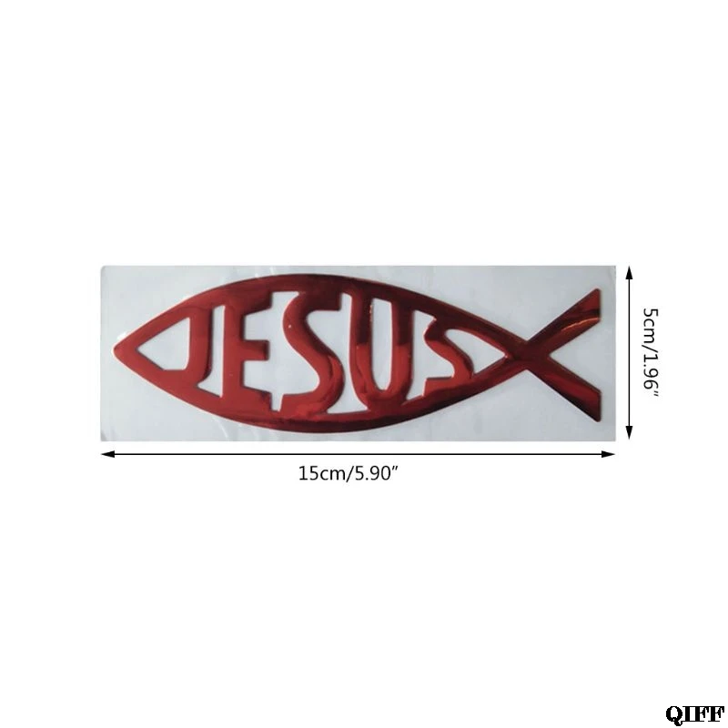 3D наклейка для автомобиля Jesus Fish мягкая ПВХ хромированная эмблема значок