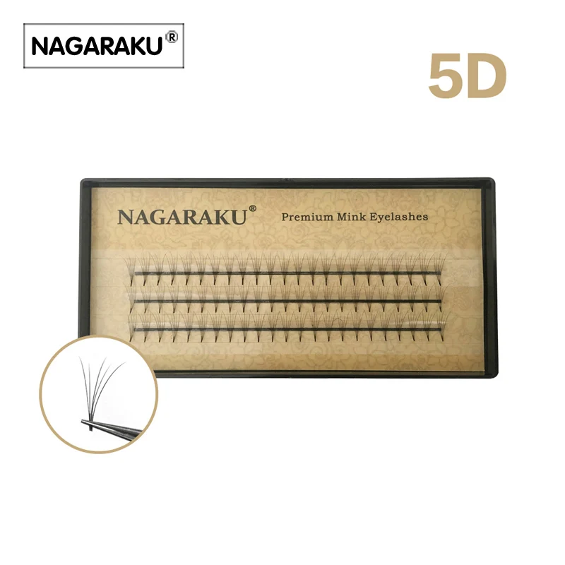 Накладные магнитные ресницы NAGARAKU 5 лотков 2D-6D для макияжа Cillios Premade Fan высокое