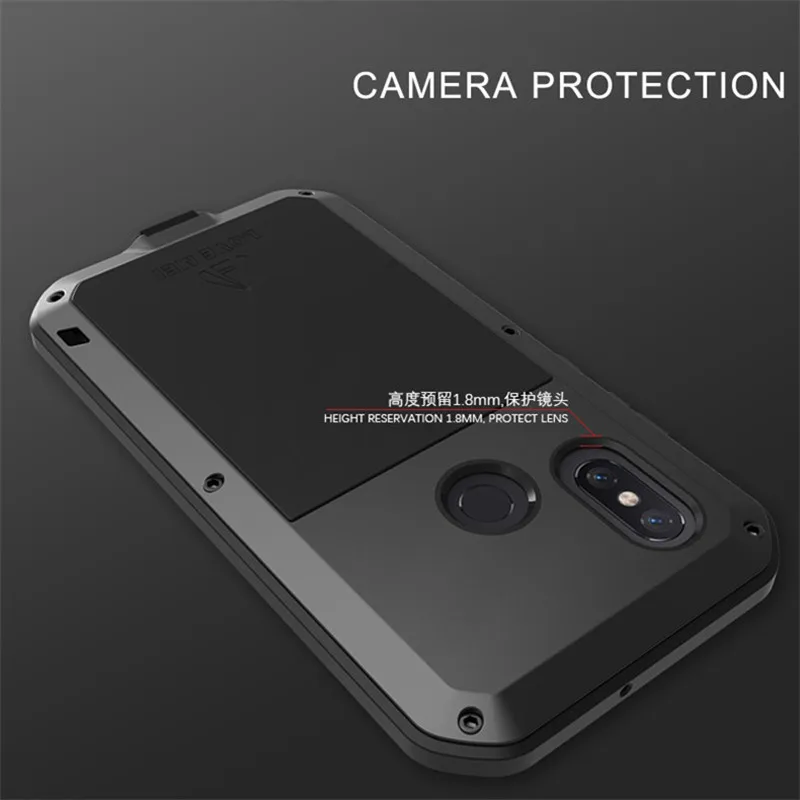 

Aluminum Metal Armor for Xiaomi Mi 8 Case Shockproof Rugged Full Body Cover for Xiaomi Mi8 Cover Mi 8 With Gorrila Glass Cases
