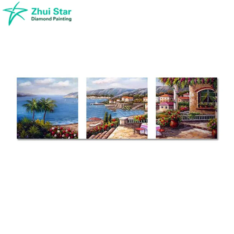 

Mediterranean scenery Diy 5D Diamond Painting Cross Stitch Full Diamond Embroidery Home Decor Square Drill Best christmas Gift