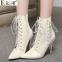 eokkar 2020 sexy women ankle boots thin high heel pointed toe winter boots all match party ladies elegant boots big size 34 43