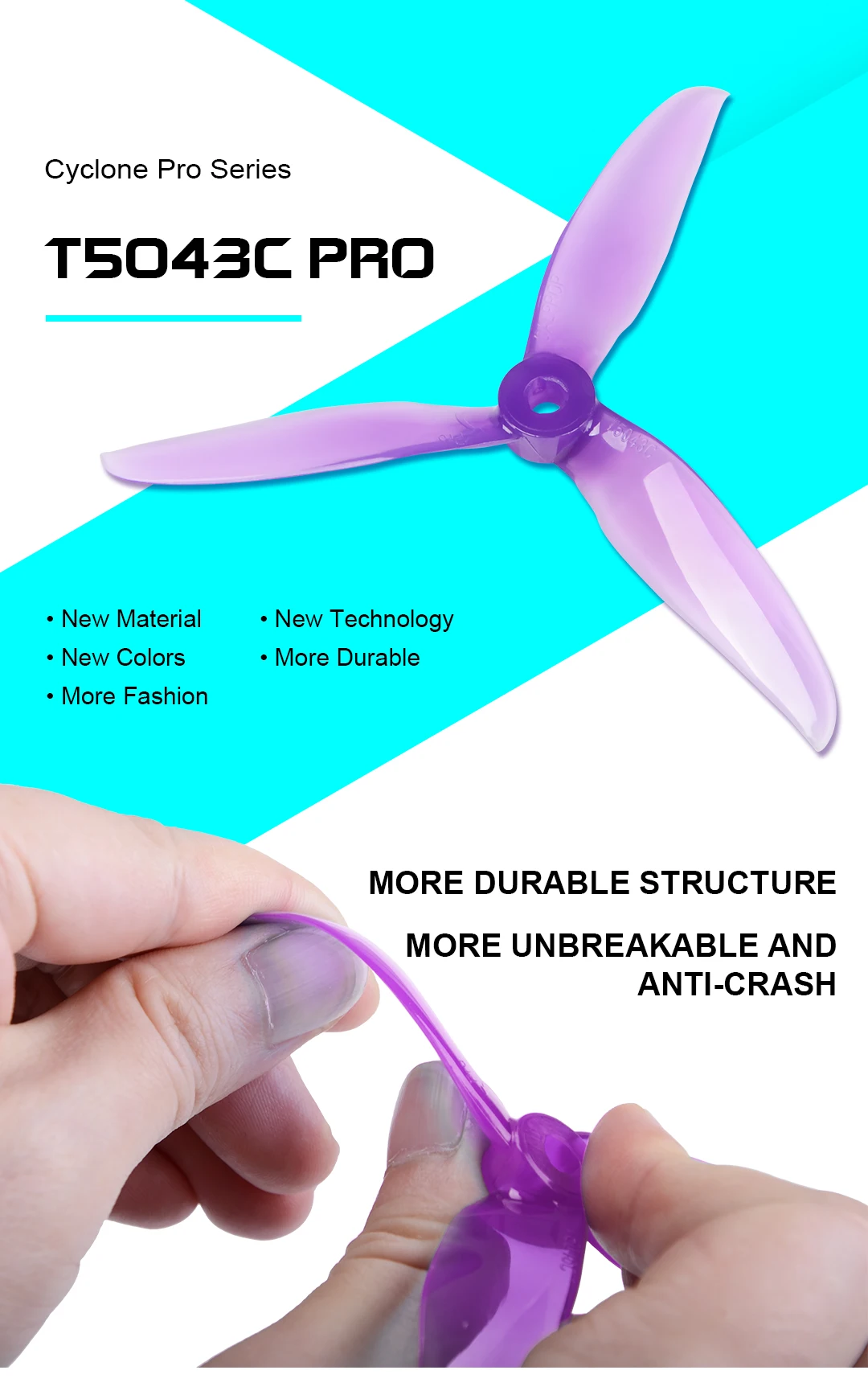 24 шт. DALPROP CYCLONE T5043C Pro Propeller 5 дюймов 5x4 3x3 3-лопастный POPO CW CCW для радиоуправляемого