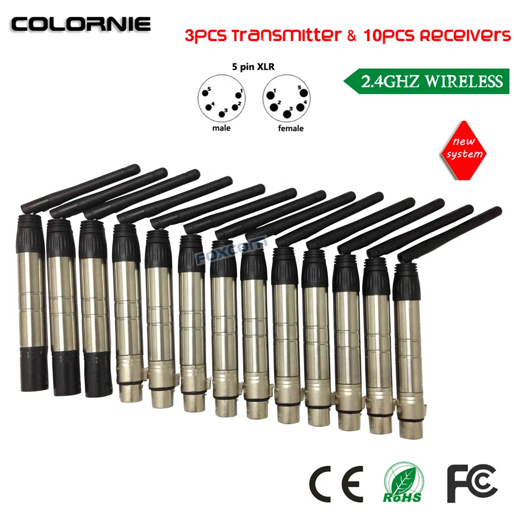 Беспроводной приемник и передатчик XLR 5 pin 13 шт./лот|wireless dmx receiver|dmx receiverwireless |