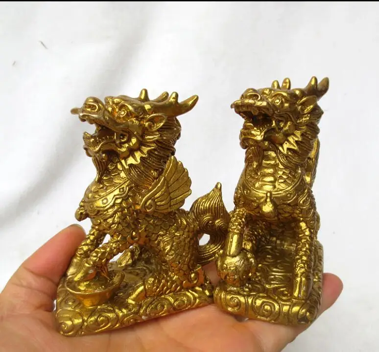 YM 831 Чистая медь Qilin украшения денежные средства в городской дом для борьбы со