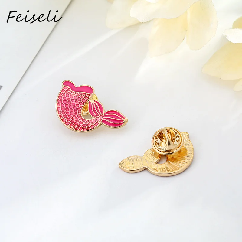 Feiseli брендовая Новая цветная эмалированная рыбка в виде рыбки золотая Русалочка