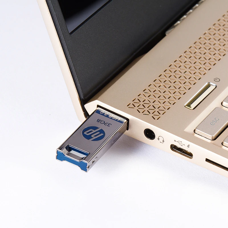 Hp флешка 32 ГБ, 64 ГБ и 128 Гб USB Flash Drive USB3.0 16 ГБ флешки бесплатно металлический шнурки Memory Stick DIY логотип диск на ключе флешки