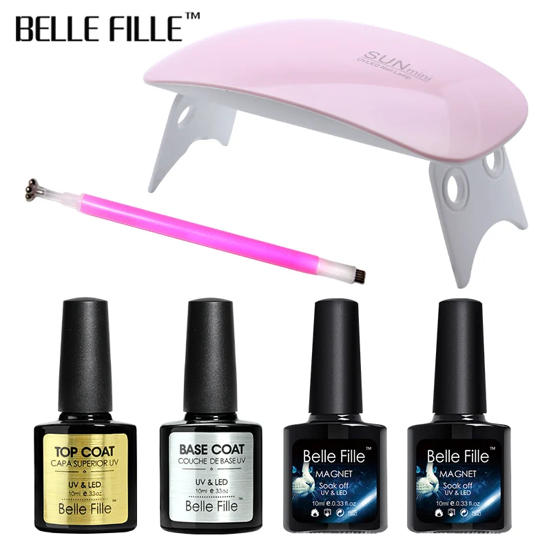 Belle fille Cat Eye Gel 6 шт./лот SUNmini лампа Beigner практика Nail Art инструменты дизайн ногтей УФ