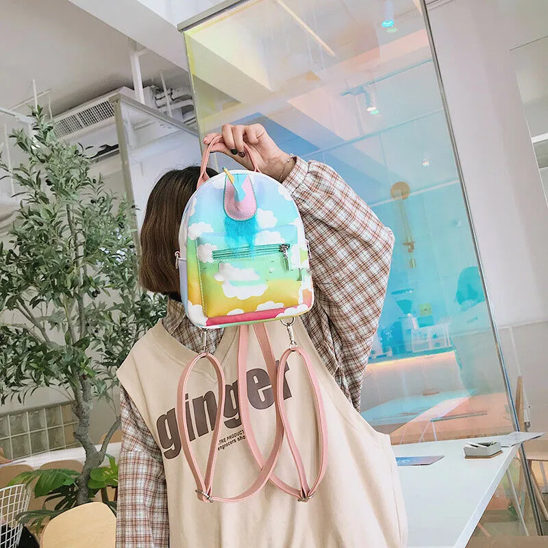 

Fashionable Women's PU Leather Rucksack New Printed Traveling Shoulder Bag Ladies Handy Holiday Mini School Backpack Hot Selling