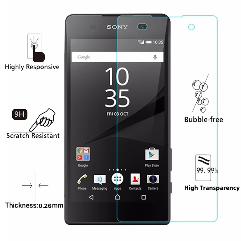 Закаленное стекло 2.5D для Sony Xperia E5 9H Высококачественная Взрывозащищенная