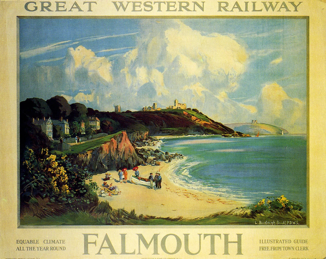 Винтажный постер GWR с британской железной дорогой для путешествий и туризма