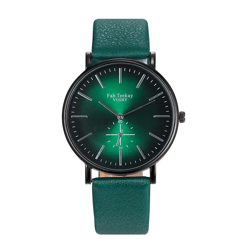 Green Mdnen новые женские модные зеленые женские кварцевые часы кожаный высококачественный ремешок для часов повседневные Роскошные наручные часы подарок для жены - Цвет: Green