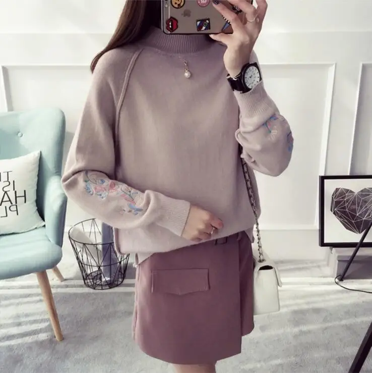 2021 новый женский свитер из грубой шерсти теплый повседневный пуловер с рукавами