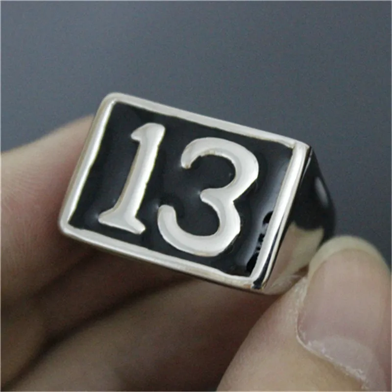 Кольцо Lucky 13 Размер 7-13 из нержавеющей стали 316L для вечеринок модное кольцо с
