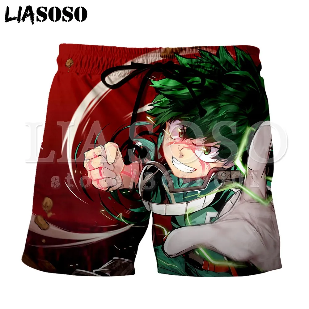LIASOSO/пляжные шорты с 3d принтом японского аниме Boku no Hero academic повседневные надписью