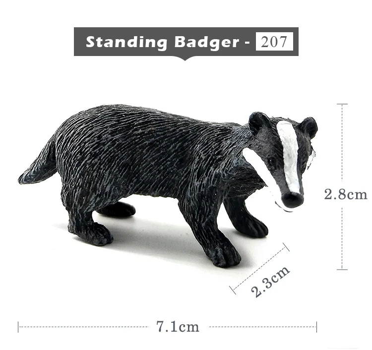 Моделирование леса диких животных модель один кусок Барсук Росомаха Anteater Beaver Bear фигурка ПВХ игрушка фигурка подарок для детей