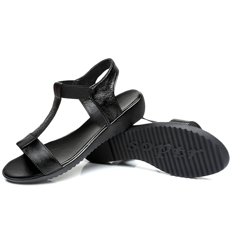 

CEYANEAO Genuine Leather Sandals Women Flat Heel Sandals Fashion Summer Shoes Woman Sandals Summer Plus Size 35-43 Free Shipping