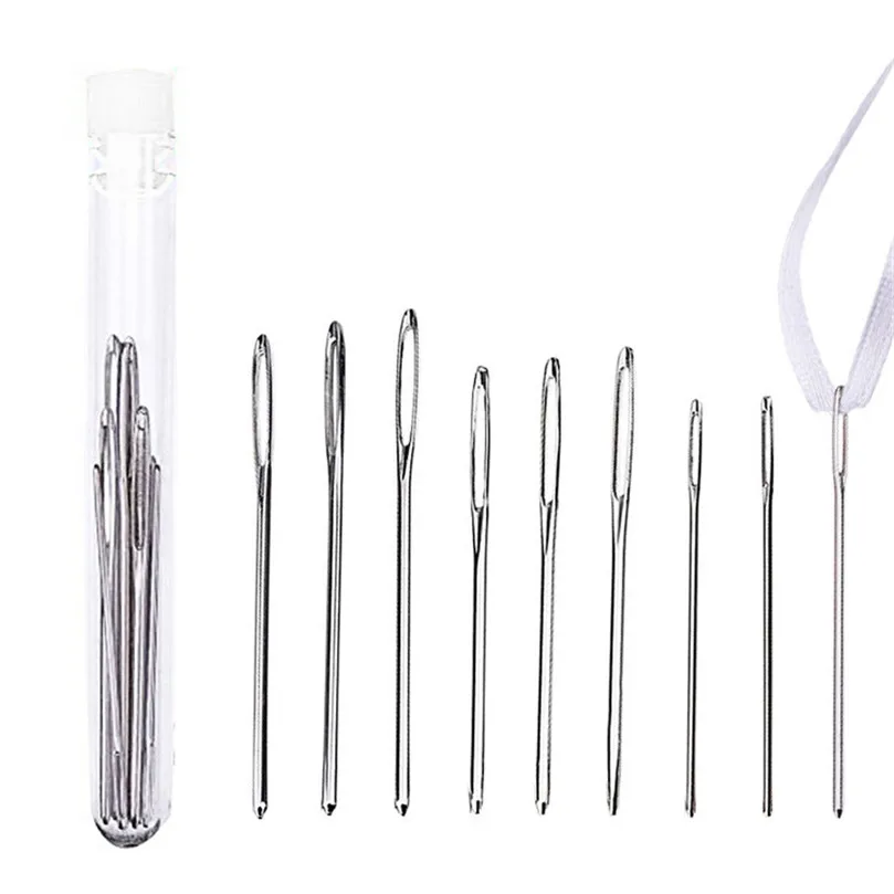 9 шт. спицы с тупым концом для больших глаз стальные вязания швейные иглы швейная