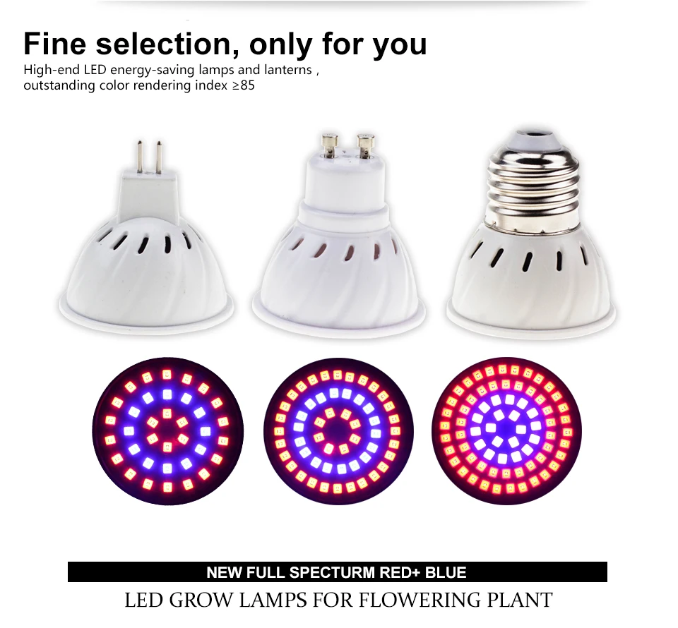 KARWEN светодиодный Grow Light E27/GU10/MR16 220V 36 54 72 светодиодный s Фито лампа полного спектра светодиодный Grow Light освещение для роста растений SMD2835