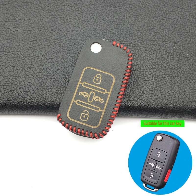 1 шт. 4 кнопки чехол для автомобильного ключа кожаный VW Volkswagen Sharan Multivan T5 MVP Caravelle