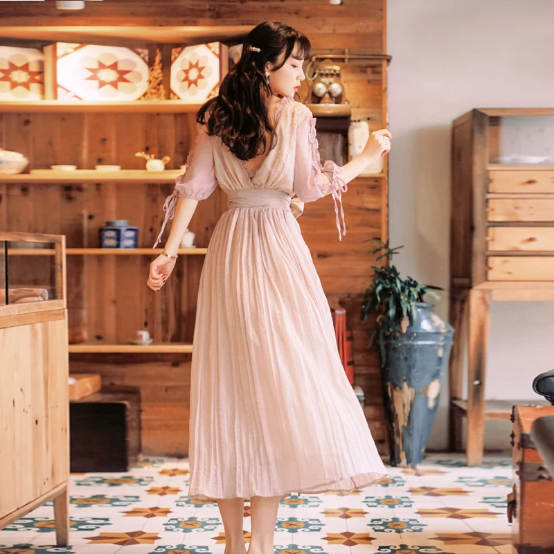 2019 новые модные женские платья для отдыха с эластичной резинкой на талии тонкое