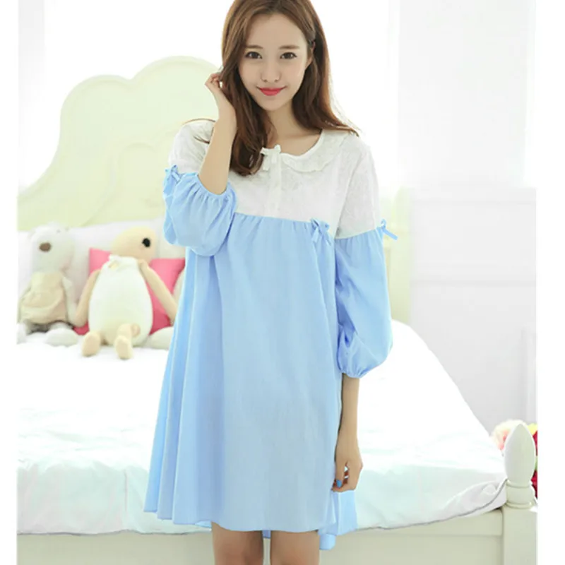 

summer style Cotton Nightgown cartoon Nightdress pijama Ladies Sleepwear Women nightwear AW8266