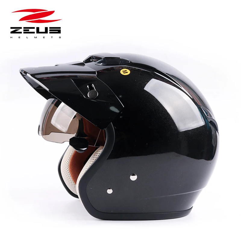 Мотоциклетный шлем ZEUS 382 с открытым лицом защитный для мотоцикла 3/4 в винтажном