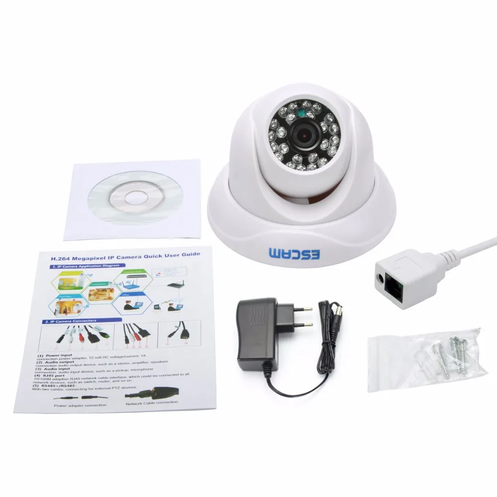 Escam QD500 Onvif видеонаблюдения безопасности Камера 1MP HD 720 P Ночное видение P2P Крытый