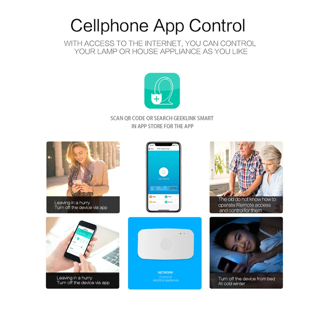 Geeklink Smart Home WiFi Switch Interrupter DIY Timer Remote Control for Alexa Google Wireless Socket Domotica|Модули для умного
