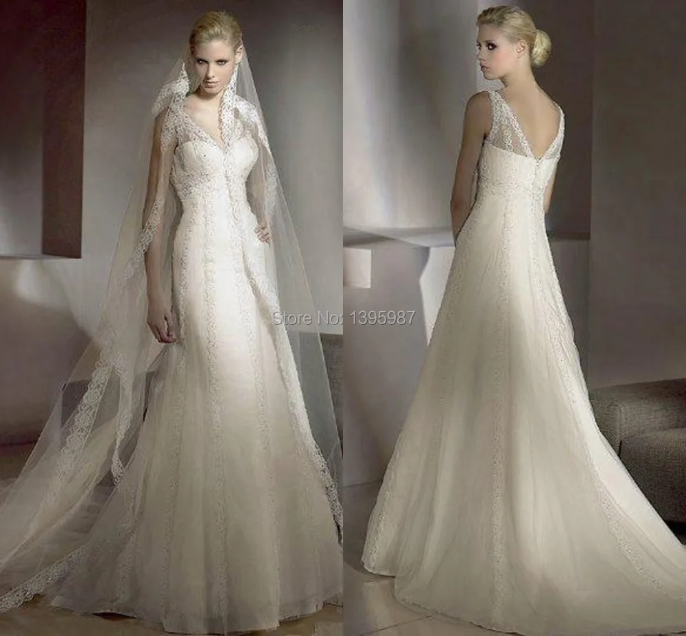 

Deep V-neck Tank Open back Sexy Vestido De Noiva 2015 Wedding Dress Sleeveless Court Train Bride Gowns New arrival high quality