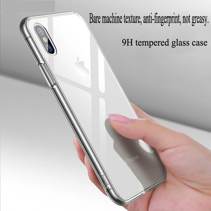Креативный iPhone XS прозрачный стеклянный чехол Apple XSmax мобильный телефон 6/7/8plus/XR