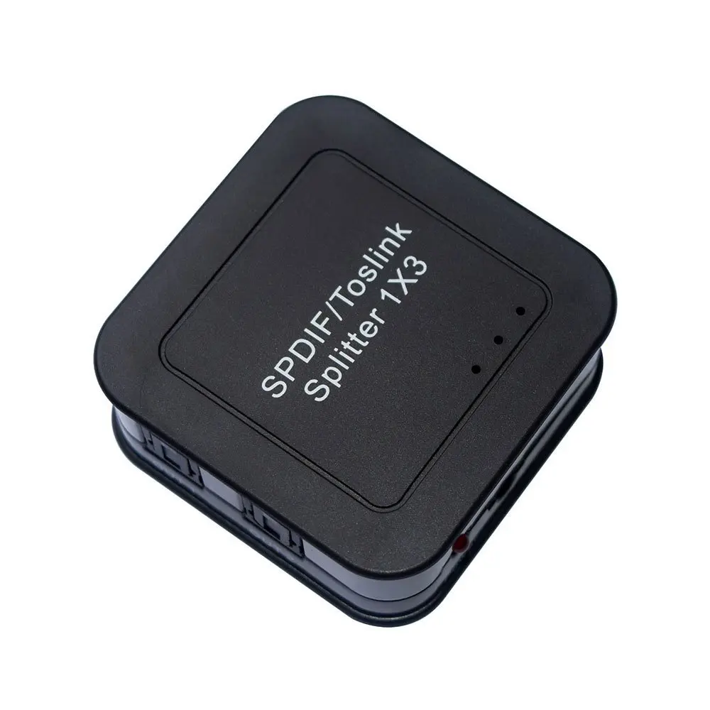 Kebidu Mini SPDIF/Toslink Digital Optical Audio 1x3 splitter Adapter Support 5.1 LPCM2.0/DTS for Amplifier |