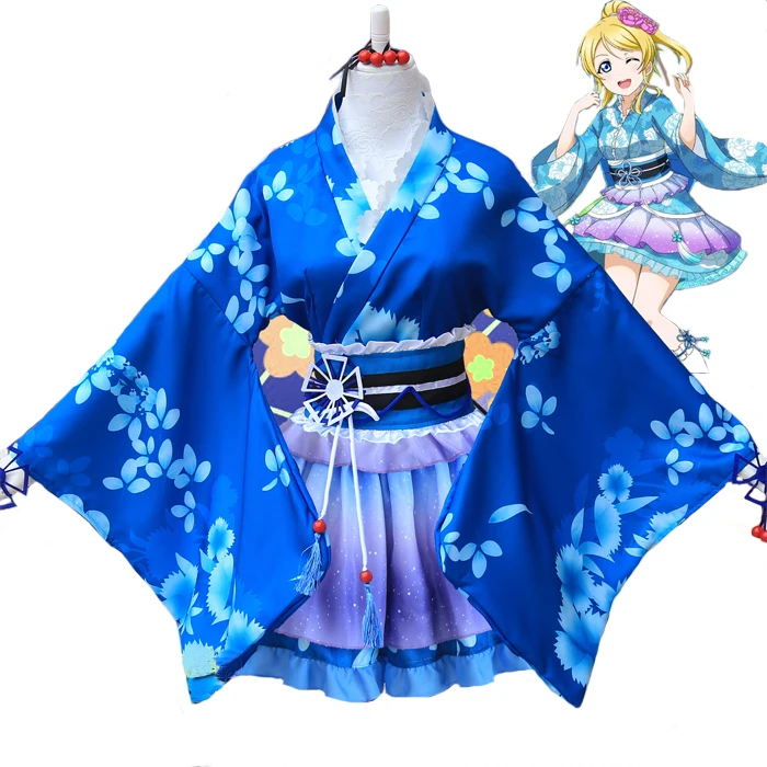 Костюмы для косплея аниме Love Live Ayase Eli Sonoda Umi Hanayo Koizumi костюмы Yukata кимоно косплея| |
