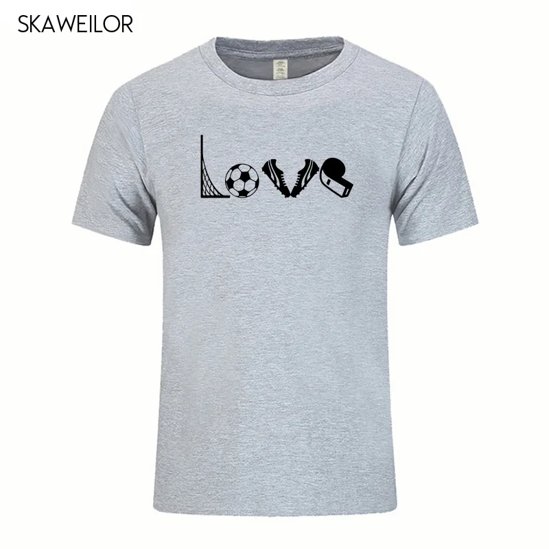 Love Soccers забавный подарок для Фанаты футболиста футболка игры в мяч ног Мужская с