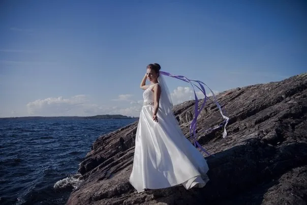 Новая Коллекция Весна Scoop Шеи Белый Дешевые Кружева Свадебные Платья Бич